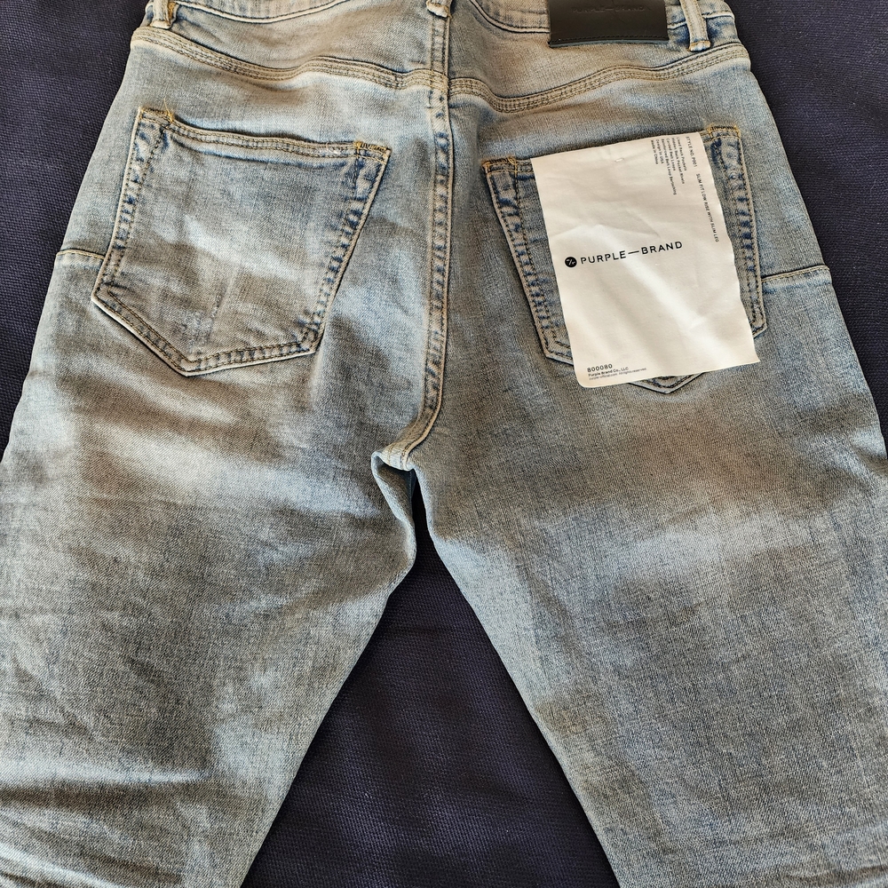 Purple Men's Light Blue Skinny Jeans - Picture 3 of 3